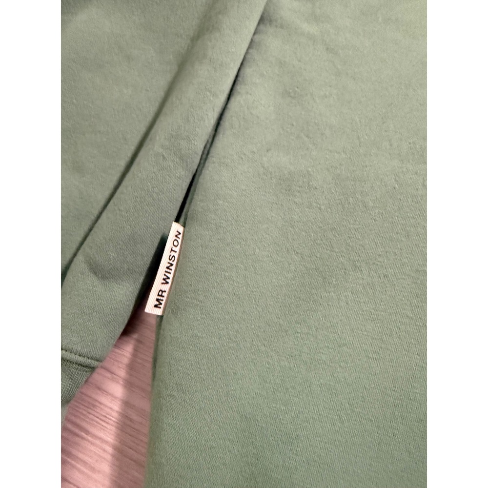 Mr Winston Sage Green Quarter Zip Sweatshirt Oversized Pullover Small - Picture 11 of 11